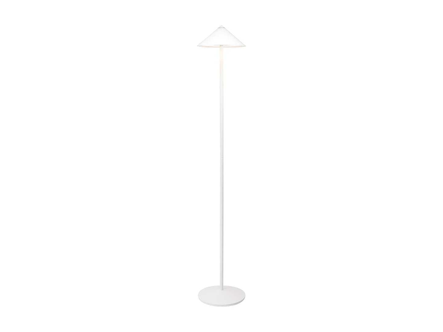 Lampadaire LED Zafferano Pina XXL blanc, rechargeable, 6W IP65, variateur tactile, tête magnétique, design moderne