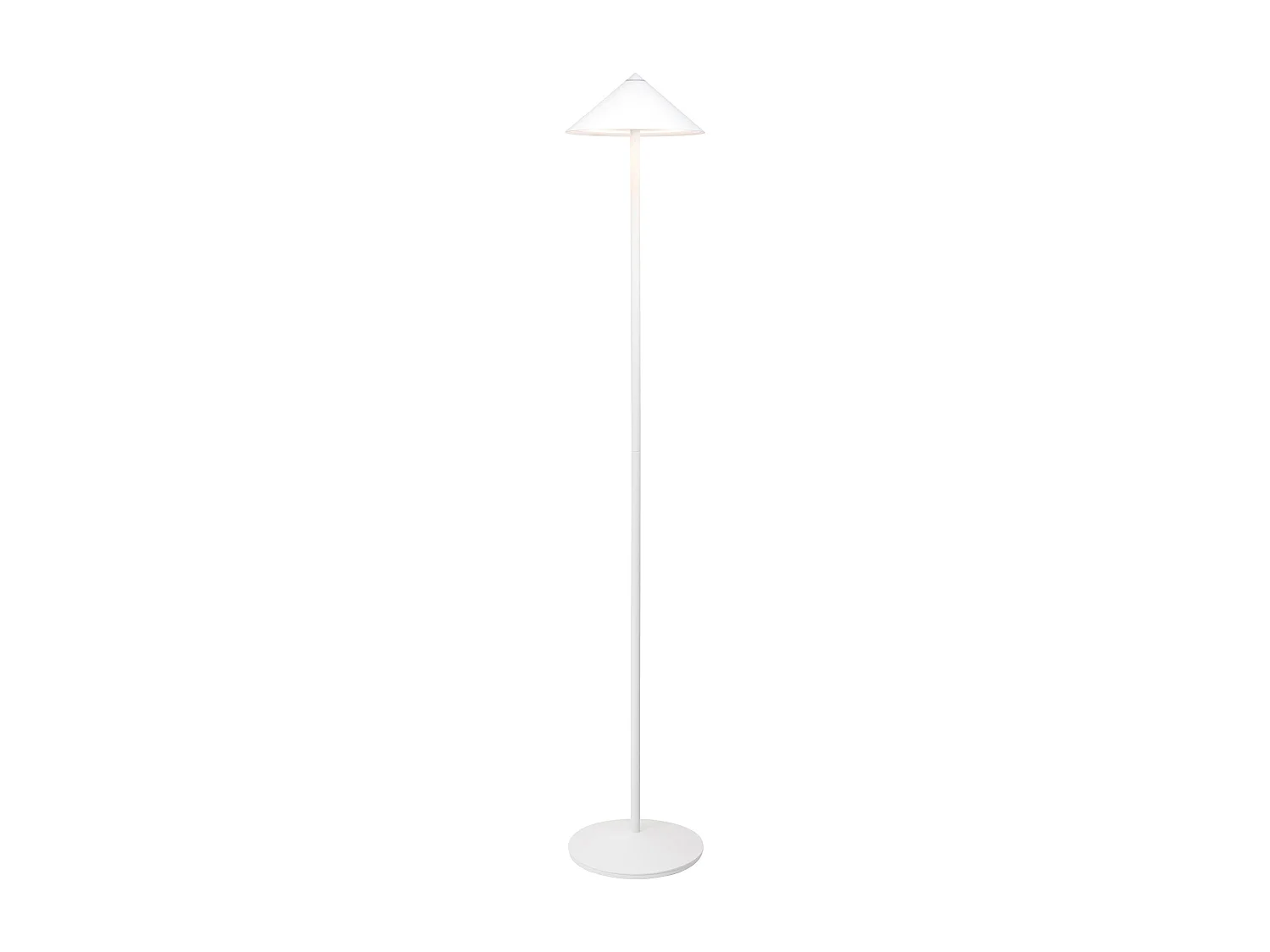 Lampadaire LED Zafferano Pina XXL blanc, rechargeable, 6W IP65, variateur tactile, tête magnétique, design moderne