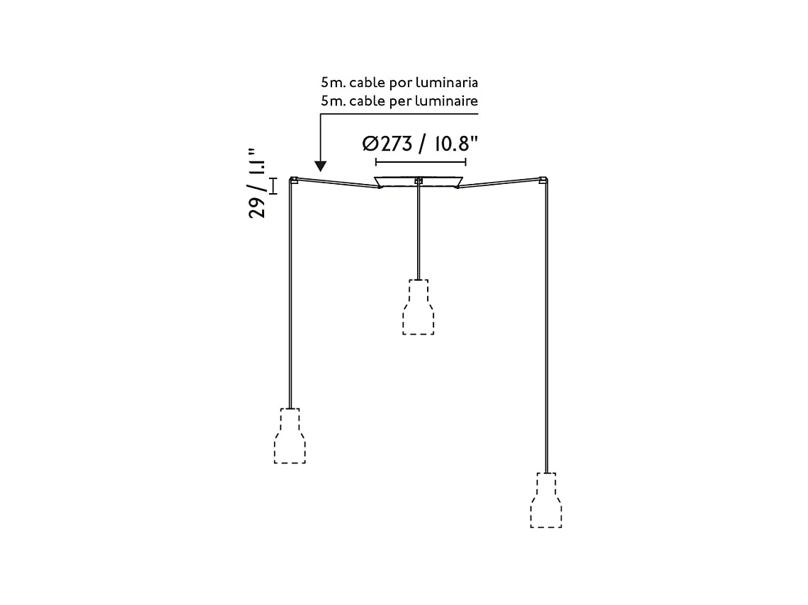 Lampe à suspension VENICE 200 3L rose