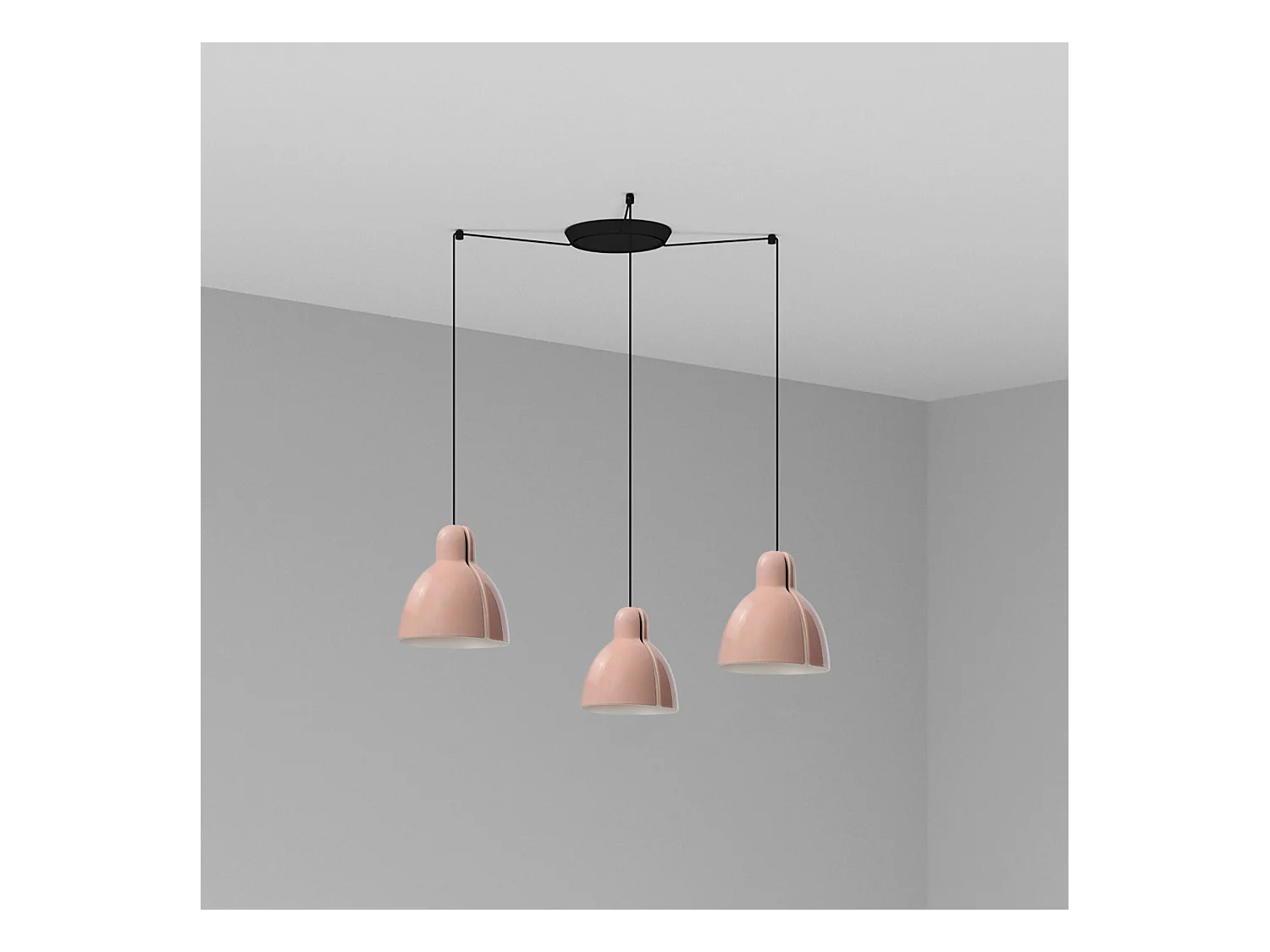 Lampe à suspension VENICE 200 3L rose