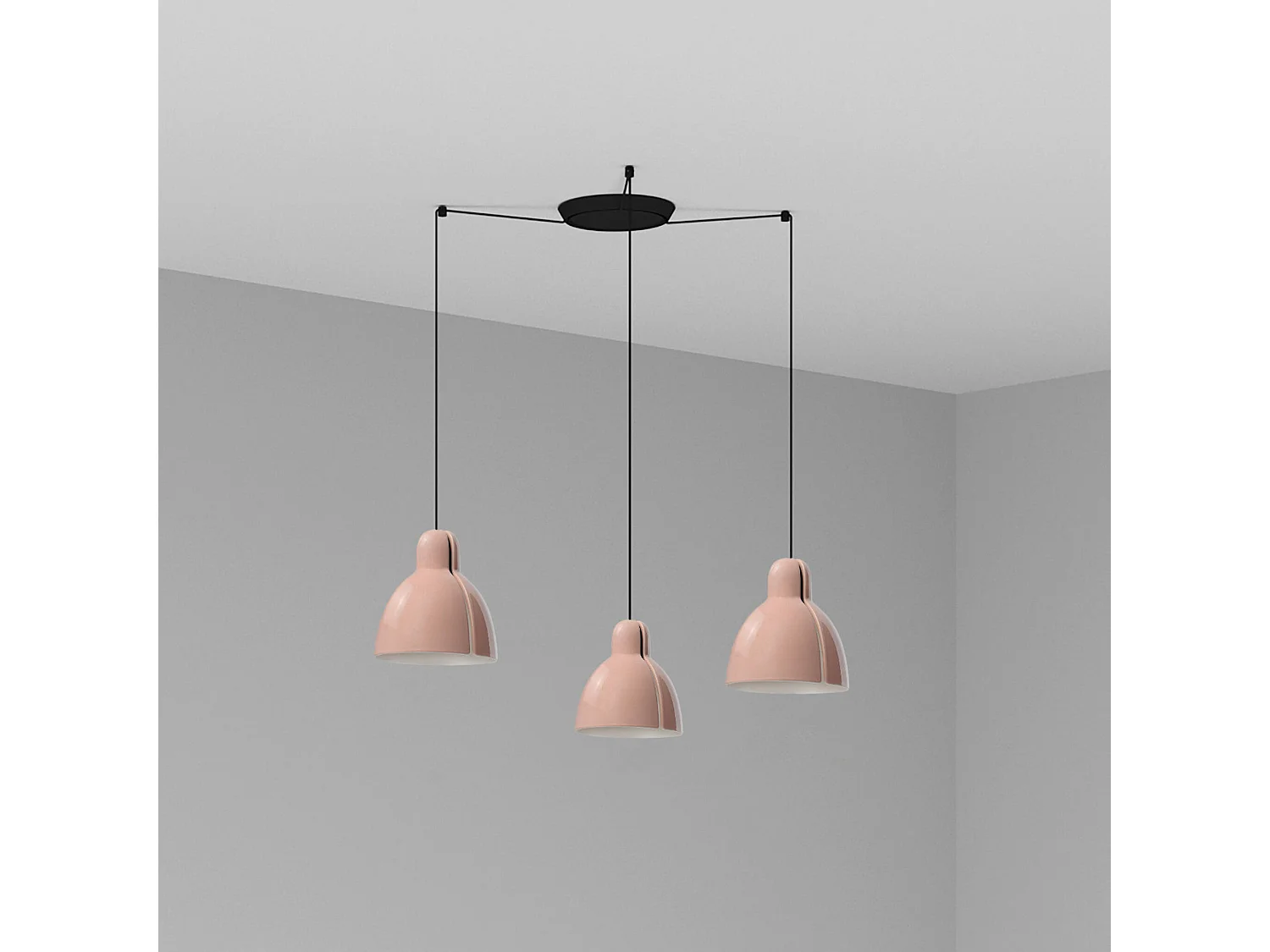 Lampe à suspension VENICE 200 3L rose