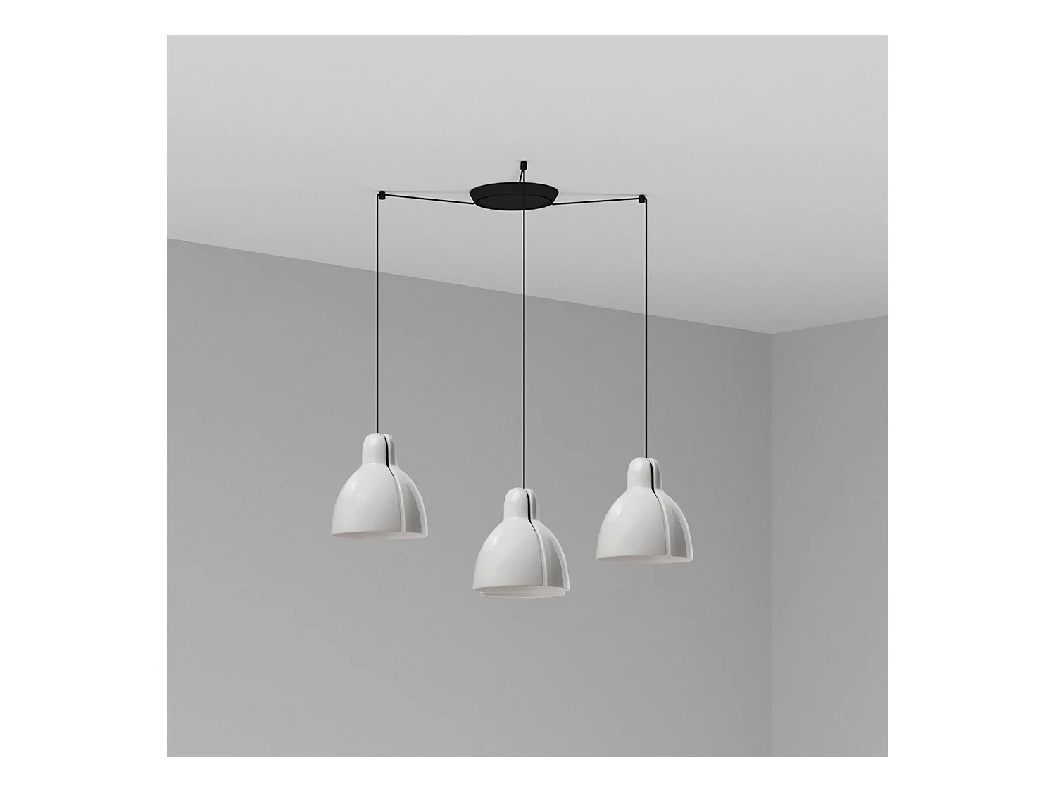 Lampe à suspension VENICE 200 3L blanche