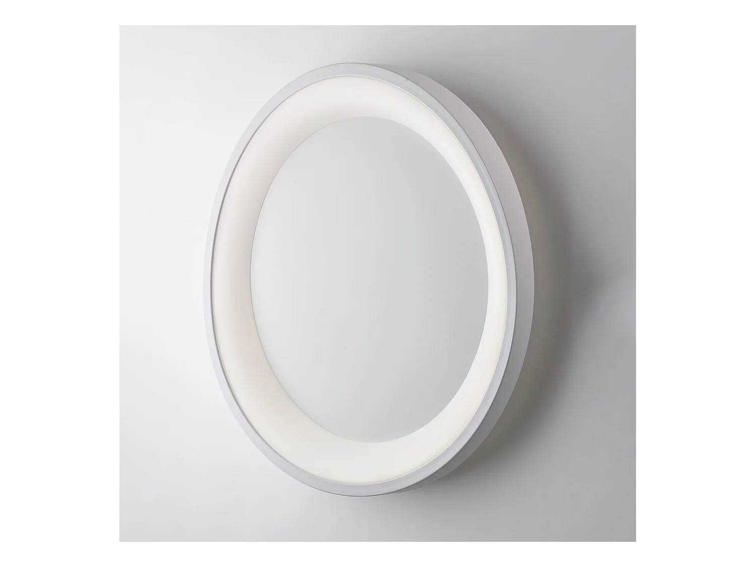 Anna Plafonnier circulaire en métal et aluminium laqué blanc avec LED intégrée H.7 d.50 BL249-P50