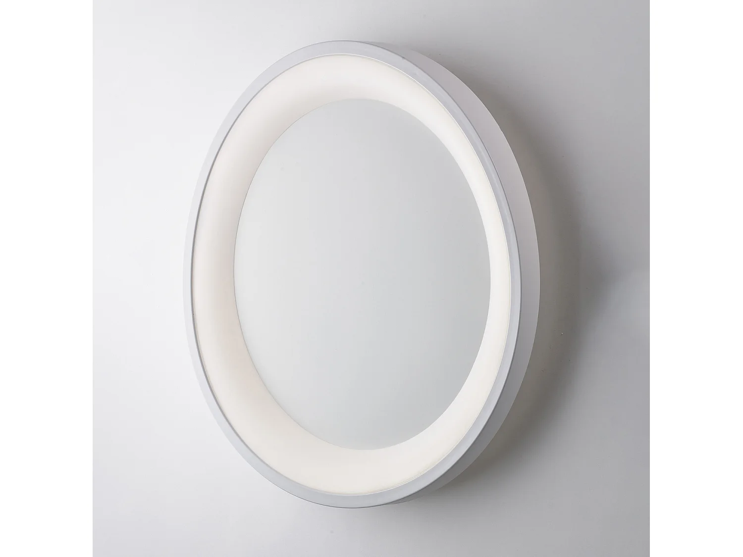 Anna Plafonnier circulaire en métal et aluminium laqué blanc avec LED intégrée H.7 d.50 BL249-P50