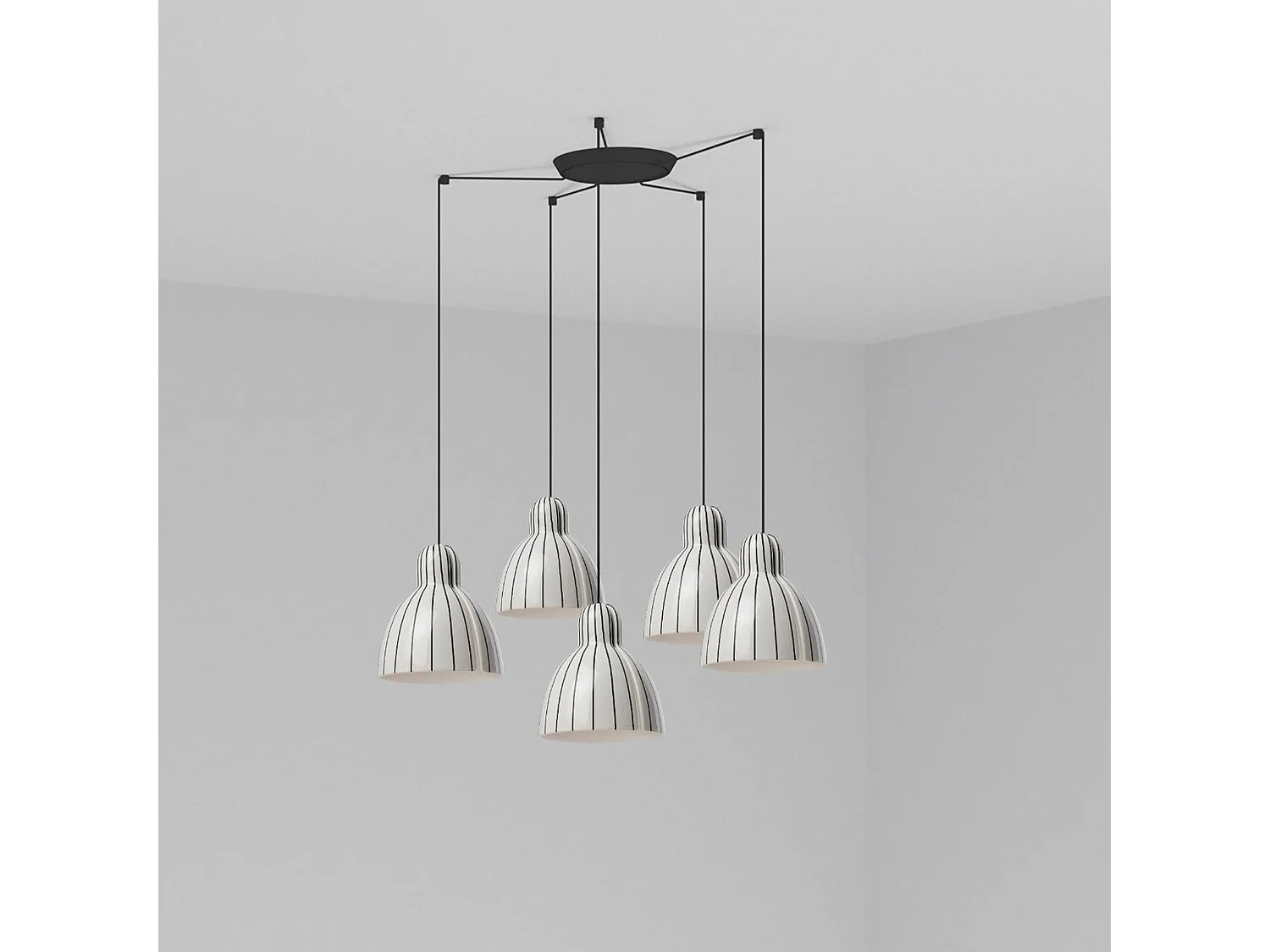 Lampe à suspension rayures VENICE 200 5L