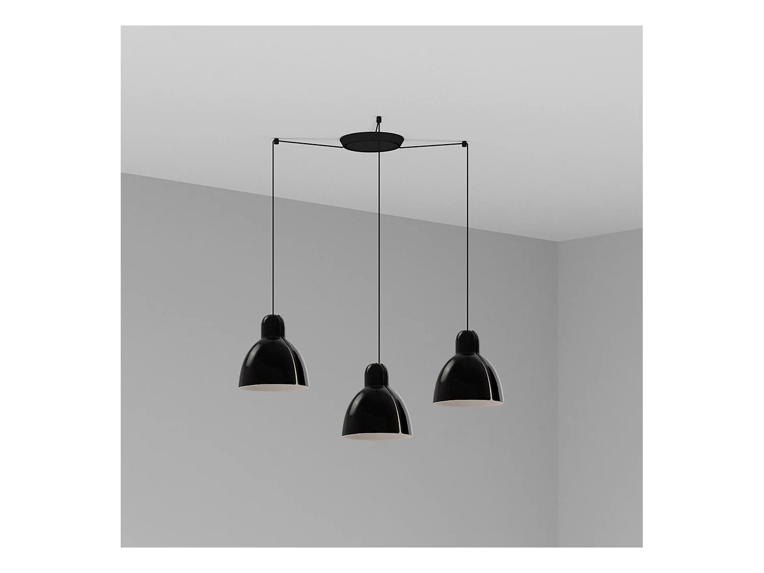 Lampe à suspension VENICE 200 3L noire