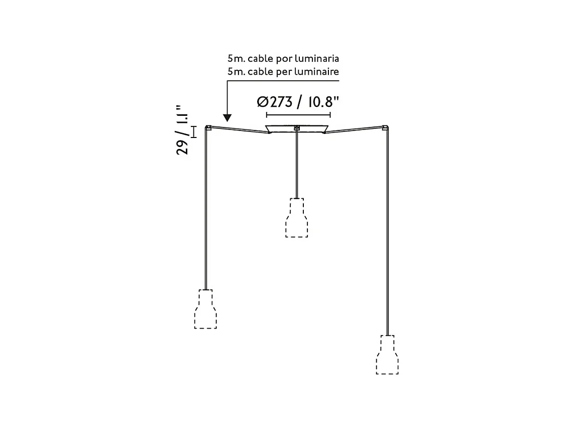 Lampe à suspension VENICE 200 3L noire