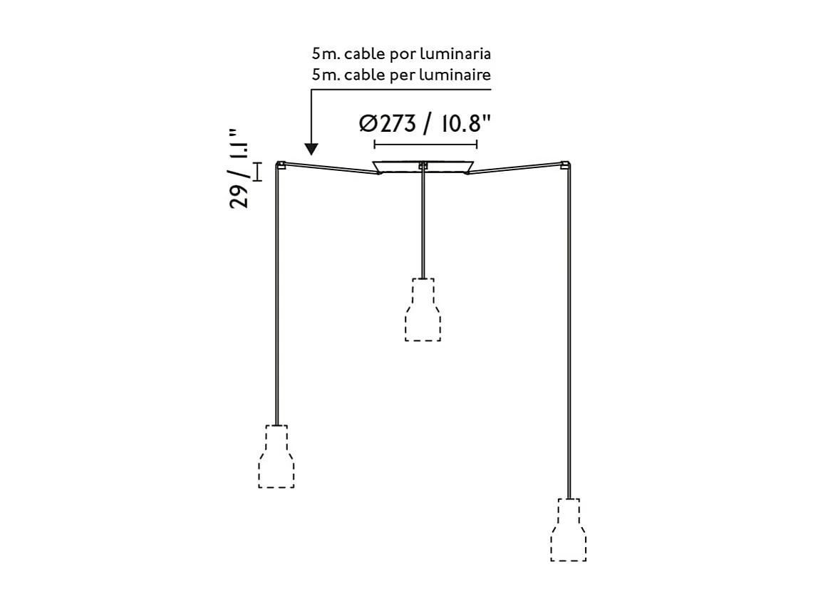 VENICE 200 3L zwarte hanglamp