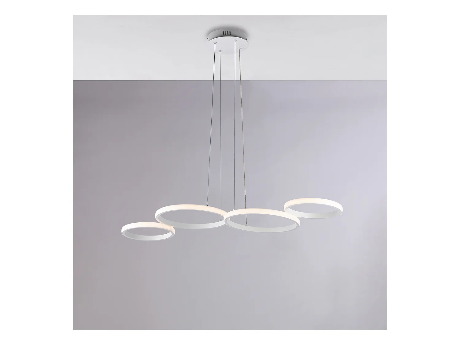 Annie Plafonnier en métal et aluminium laqué noir et blanc avec LED CCT intégrée + télécommande H.6 d.50 BL321-PBC