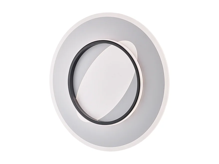 Annie - Deckenleuchte aus Metall und schwarz-weiß lackiertem Aluminium mit integrierter CCT-LED + Fernbedienung H.6 - Ø50 - BL321-PBC