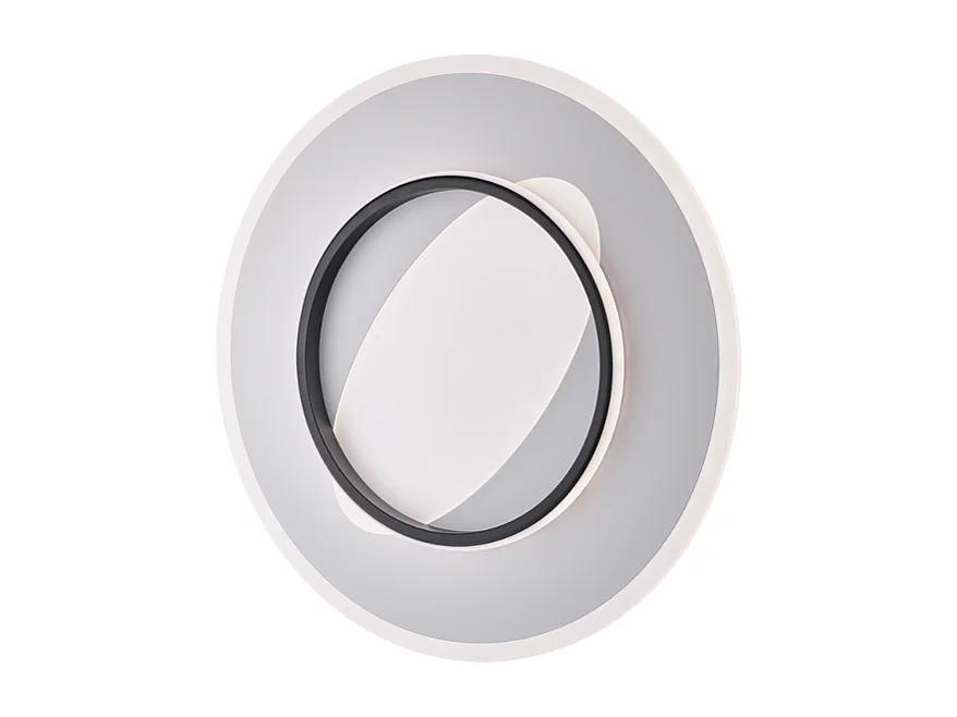 Annie - Deckenleuchte aus Metall und schwarz-weiß lackiertem Aluminium mit integrierter CCT-LED + Fernbedienung H.6 - Ø50 - BL321-PBC