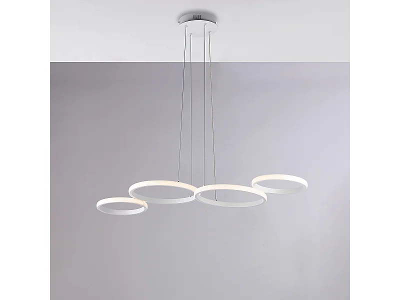 Annie Plafonnier en métal et aluminium laqué noir et blanc avec LED CCT intégrée + télécommande H.6 d.50 BL321-PBC