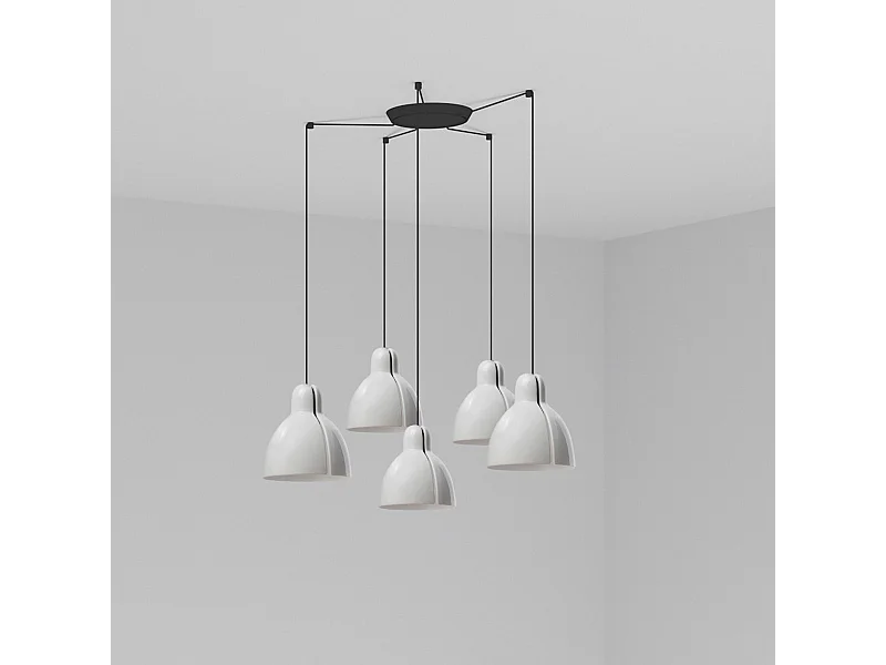 Weiße Hängeleuchte VENICE 200 5L