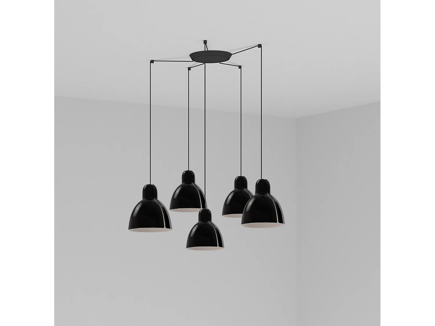 Luminária pendente VENICE 200 5L preta