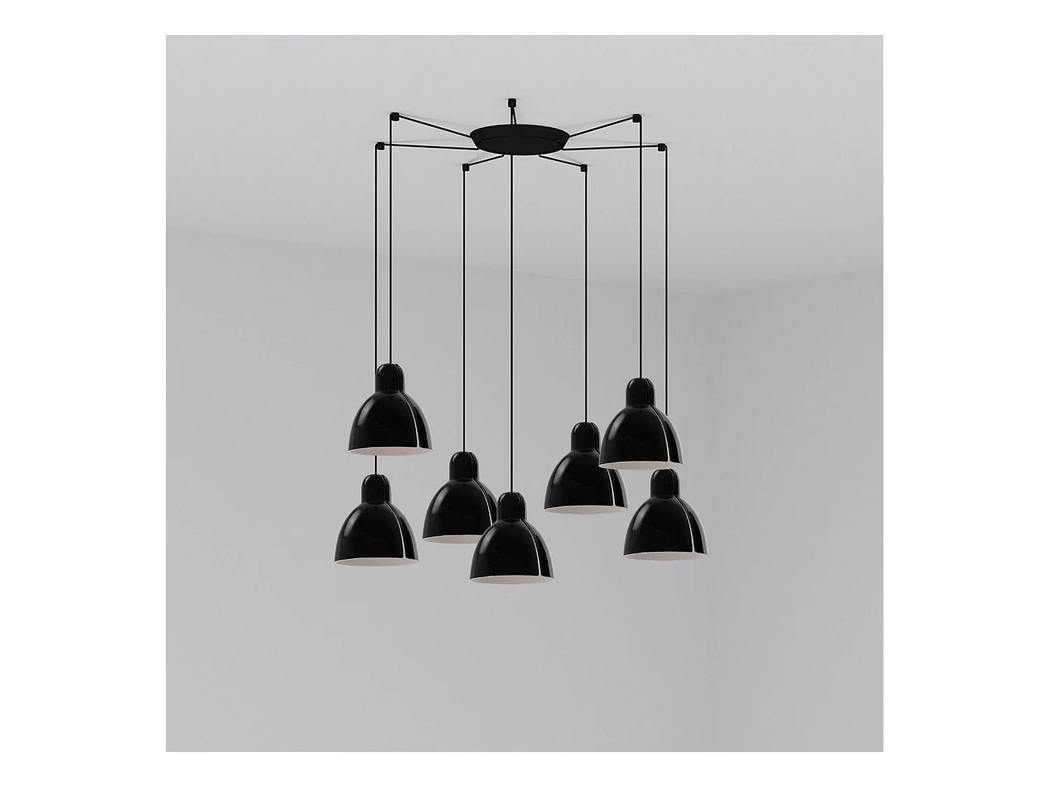 VENICE 7L Czarna lampa wisząca