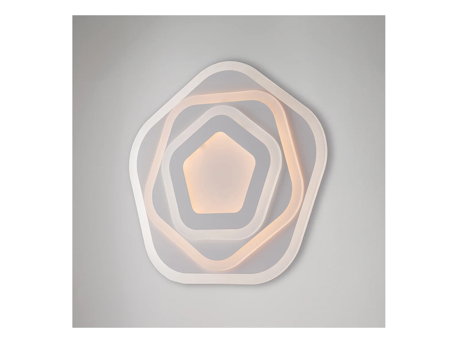 Sarah Plafonnier blanc en métal et acrylique avec LED intégrée en deux températures de couleur H.5 d.50 BL282-PBC