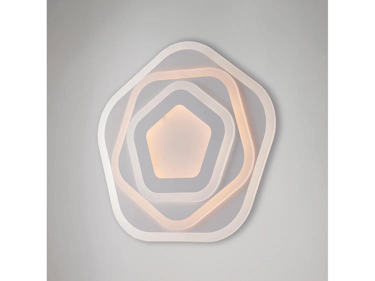 Sarah - Deckenleuchte aus weißem Metall und Acryl mit integrierter LED in zwei Farbtemperaturen H.5 - Ø50 - BL282-PBC