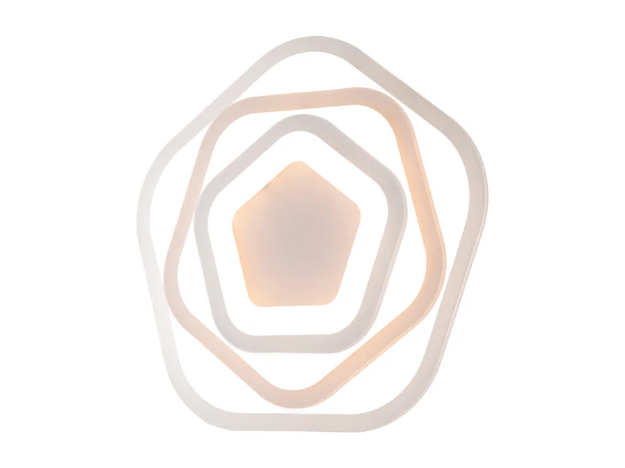 Sarah Plafonnier blanc en métal et acrylique avec LED intégrée en deux températures de couleur H.5 d.50 BL282-PBC