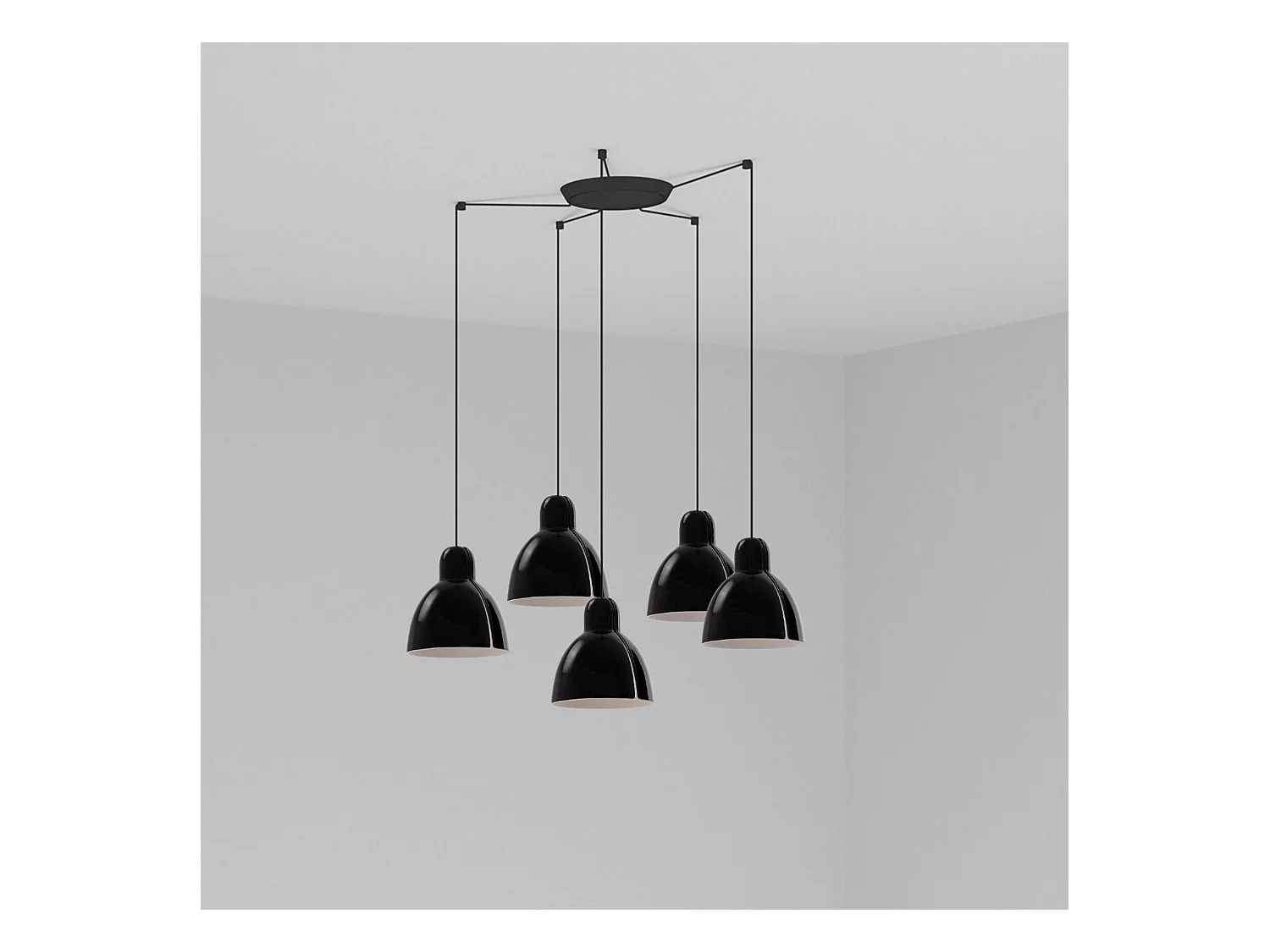Lampa wisząca VENICE 5L w kolorze czarnym