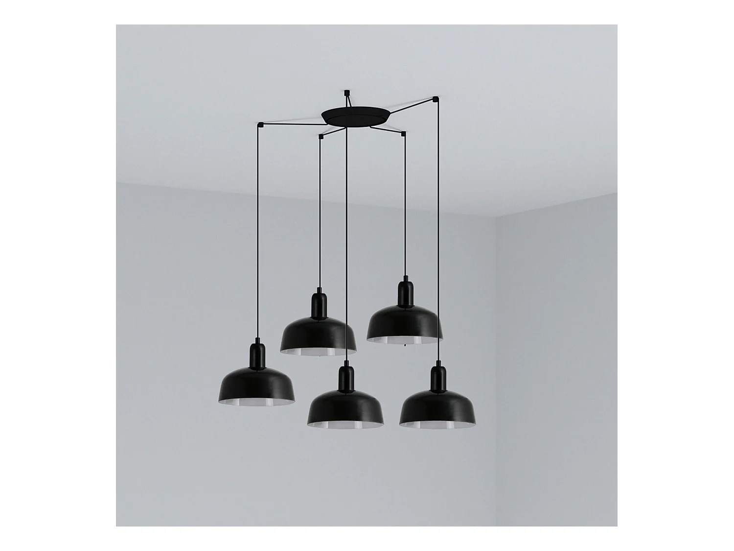 Lampe à suspension TATAWIN S 5L noire