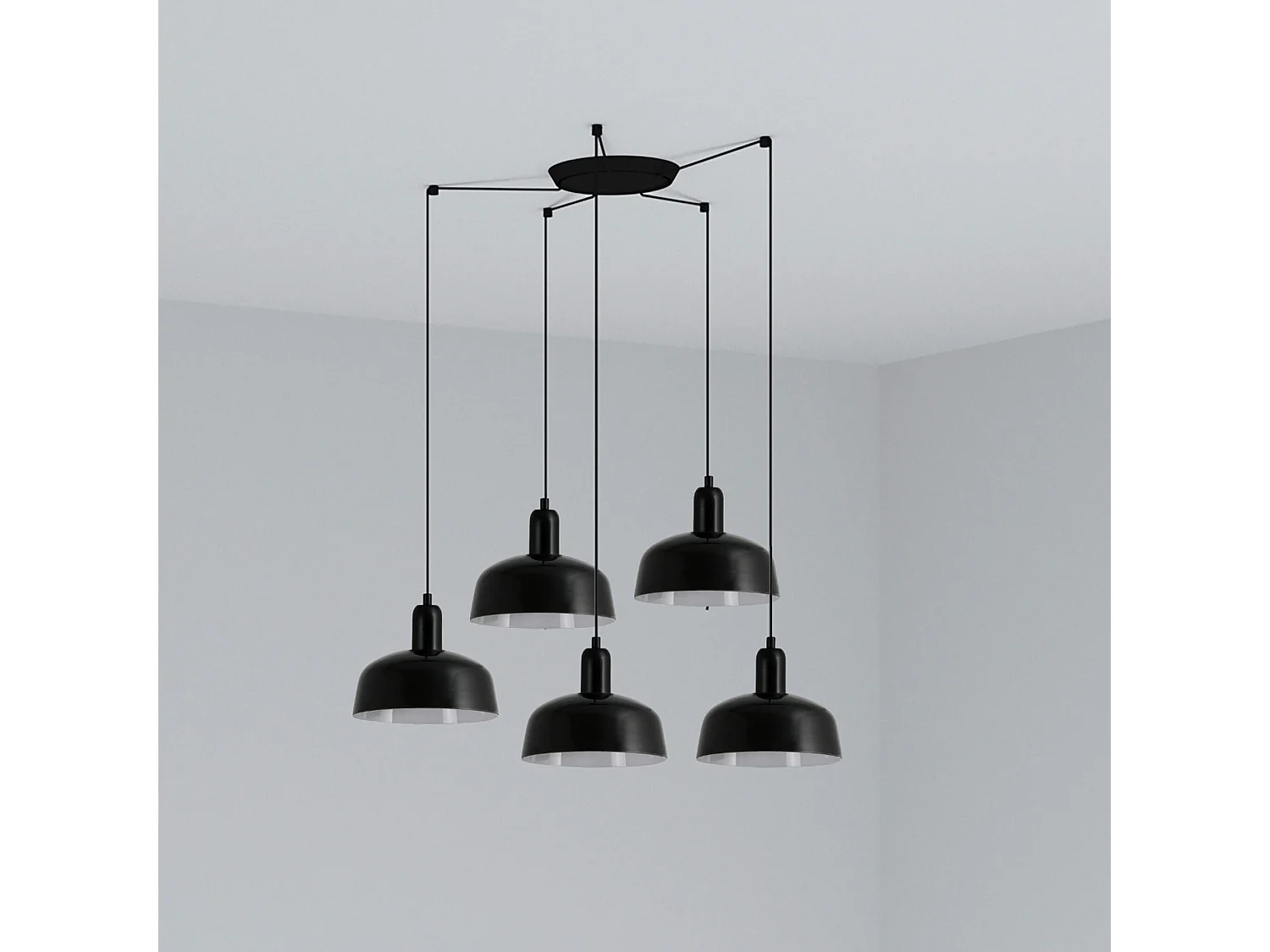 Lampe à suspension TATAWIN S 5L noire