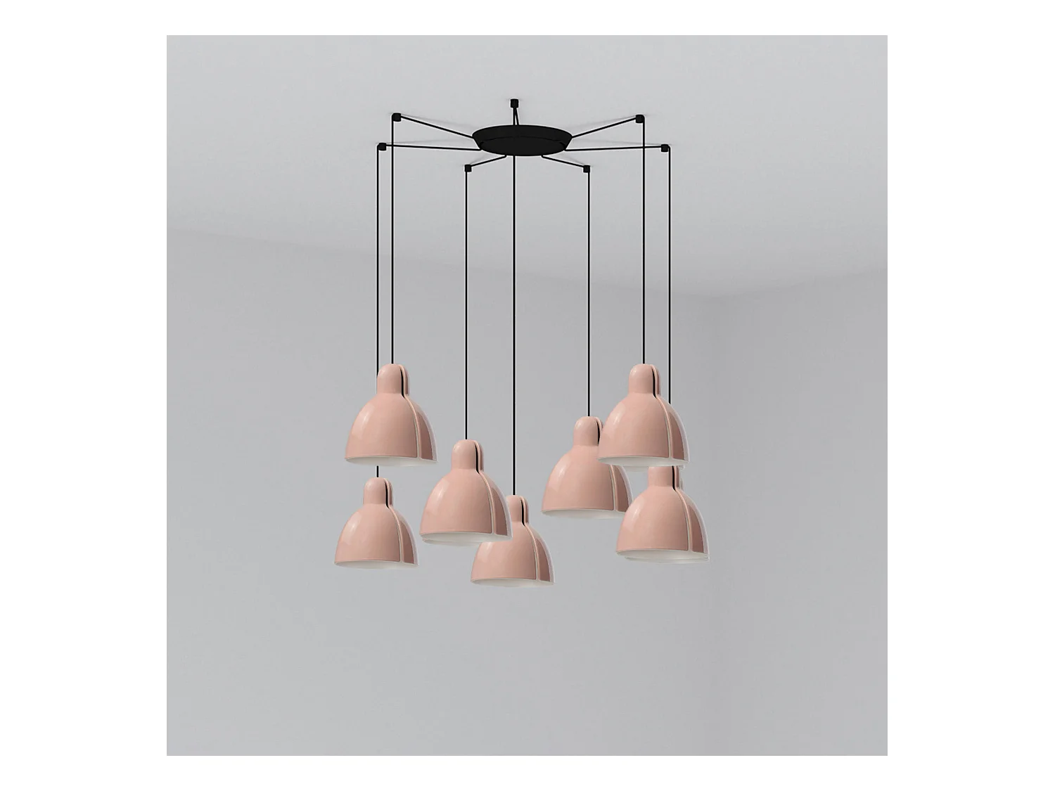 Lampe à suspension rose VENICE 200 7L