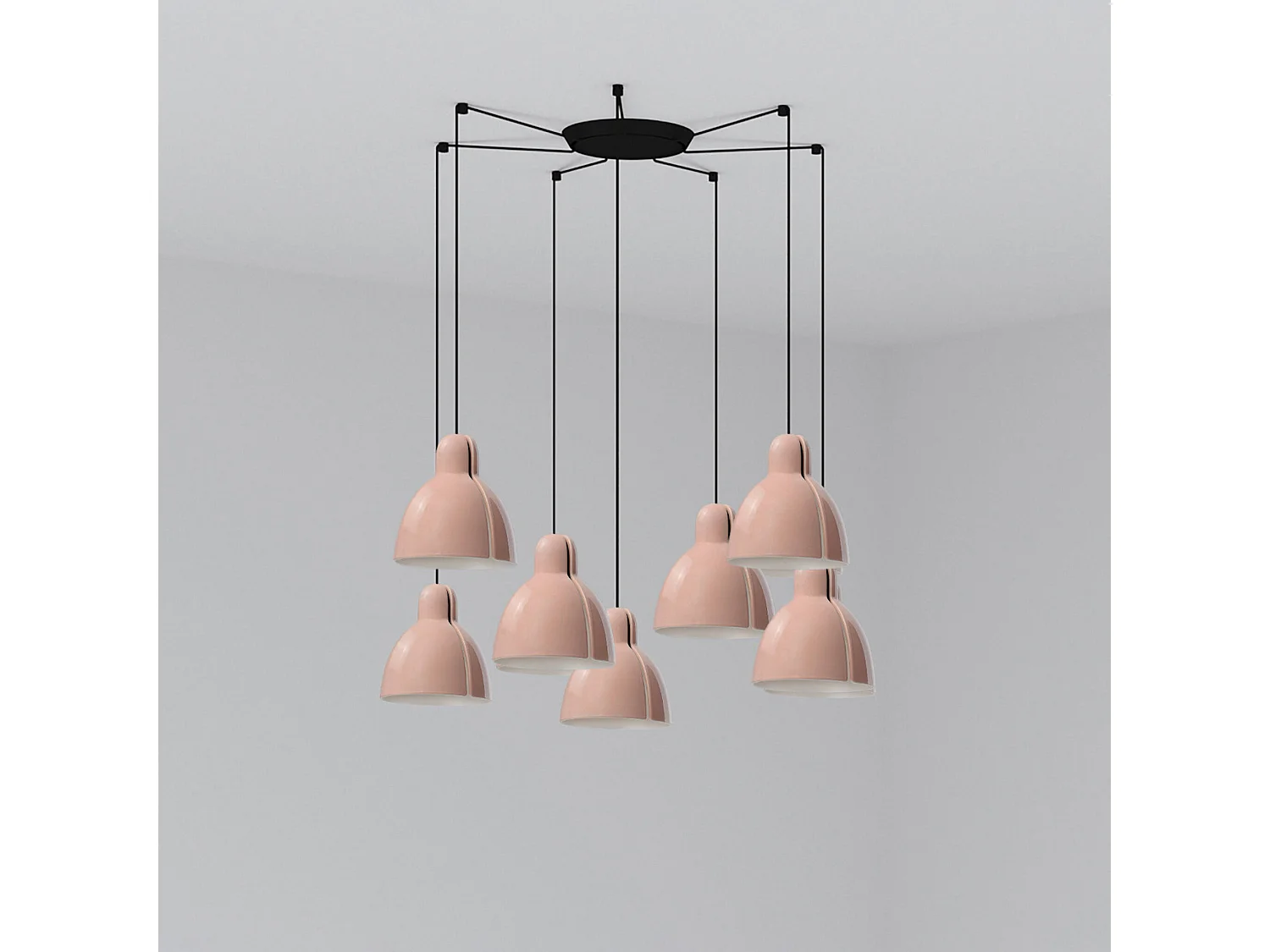 Lampe à suspension rose VENICE 200 7L