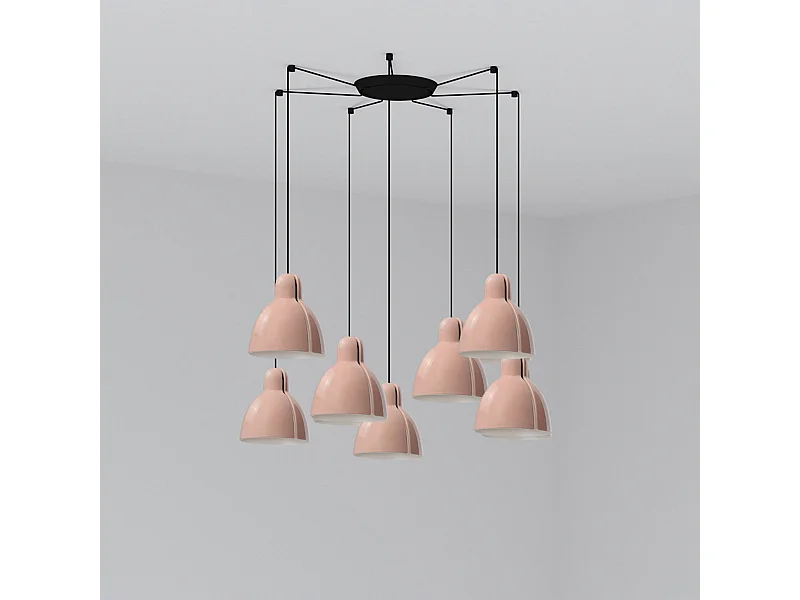 Lampe à suspension rose VENICE 200 7L