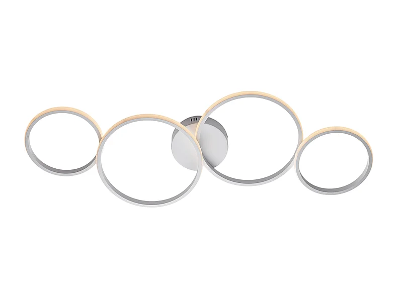 Atena Plafoniera in metallo e alluminio laccato bianco con led integrato CCT + telecomando . 100 X 34 BL287-PBC