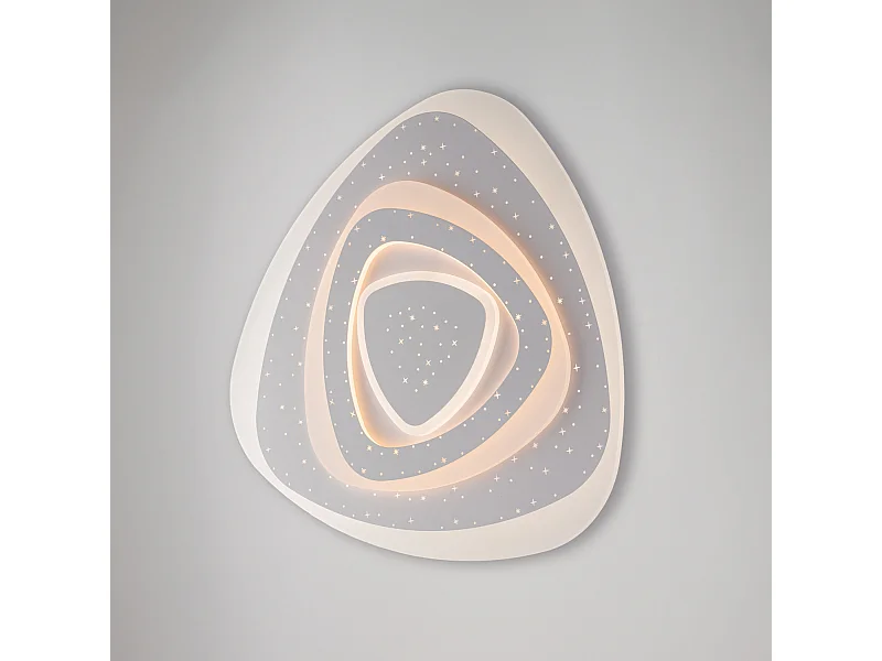 Malena Plafonnier en métal blanc et aluminium à LED CCT intégrée avec télécommande H.12 d.40 BL247-PBC