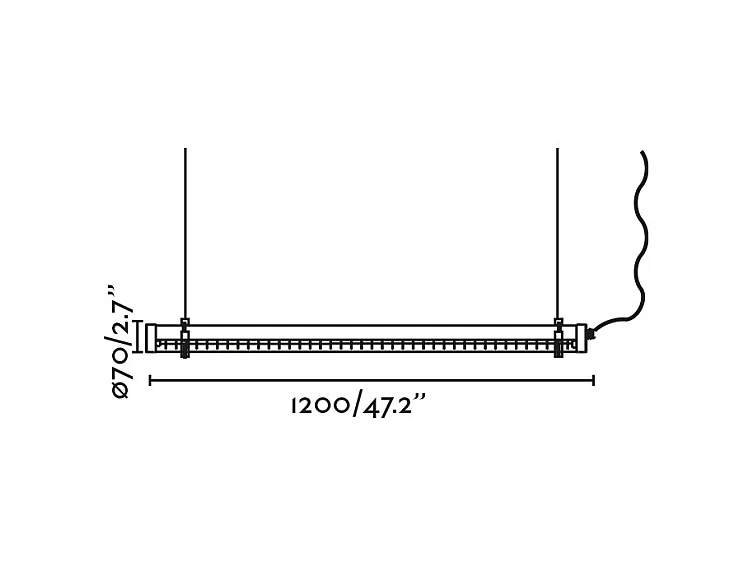 SCUBA LOUVER 1200 Lampe à suspension noire 36W