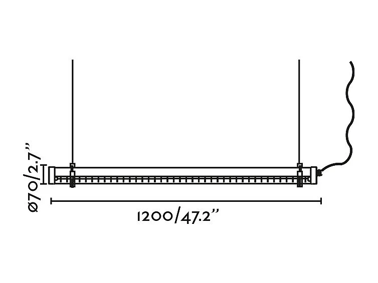 SCUBA LOUVER 1200 Lâmpada de suspensão preta 36W