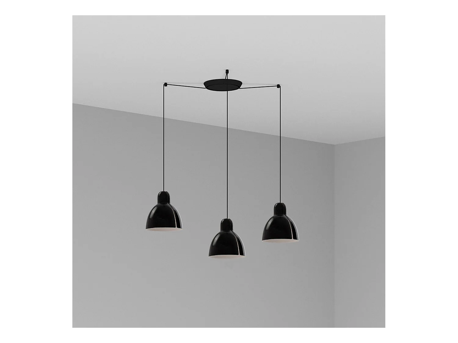 VENICE 3L Schwarze Pendelleuchte