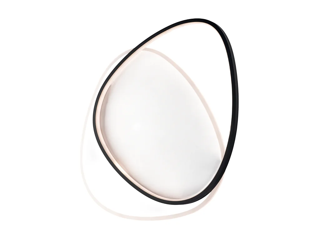 Amy Plafoniera in metallo e alluminio bianco e nero con led integrato CCT + telecomando L.55 X 46 BL307-PBC-GR