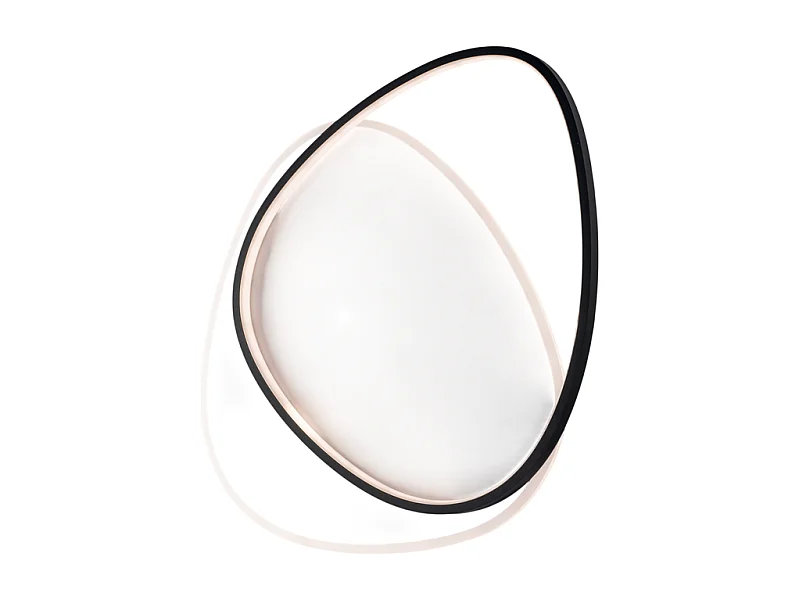 Amy Plafonnier noir et blanc en métal et aluminium avec LED CCT intégrées + télécommande L.55 X 46 BL307-PBC-GR