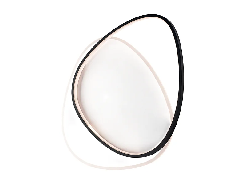 Amy Plafoniera in metallo e alluminio bianco e nero con led integrato CCT + telecomando L.55 X 46 BL307-PBC-GR