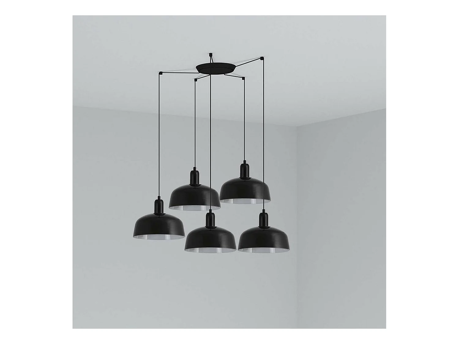 Lampe à suspension TATAWIN M 5L noire