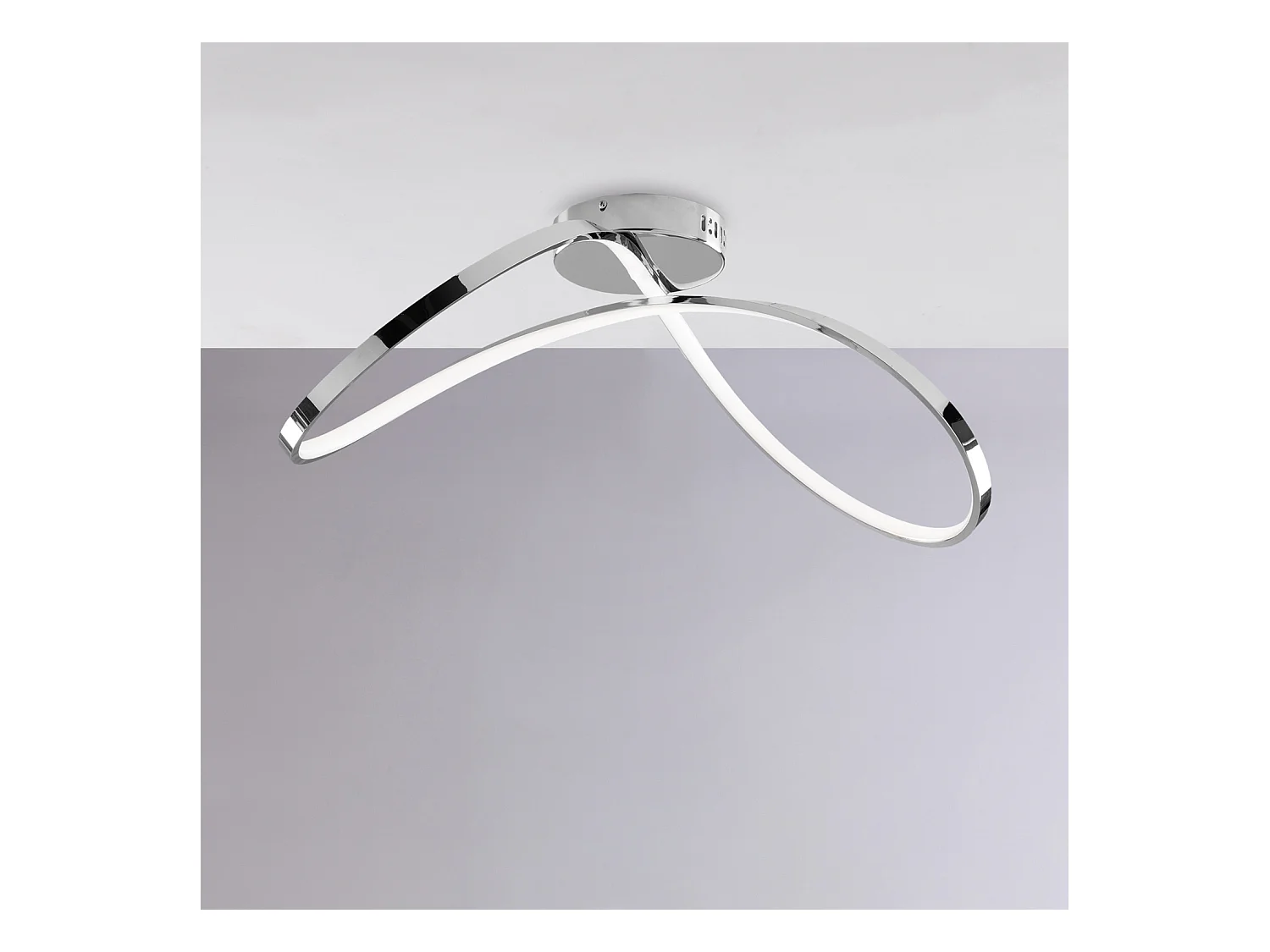 Infinity Plafonnier en métal et aluminium chromé poli avec LED intégrée L. 70 X 30 BL239-PCR