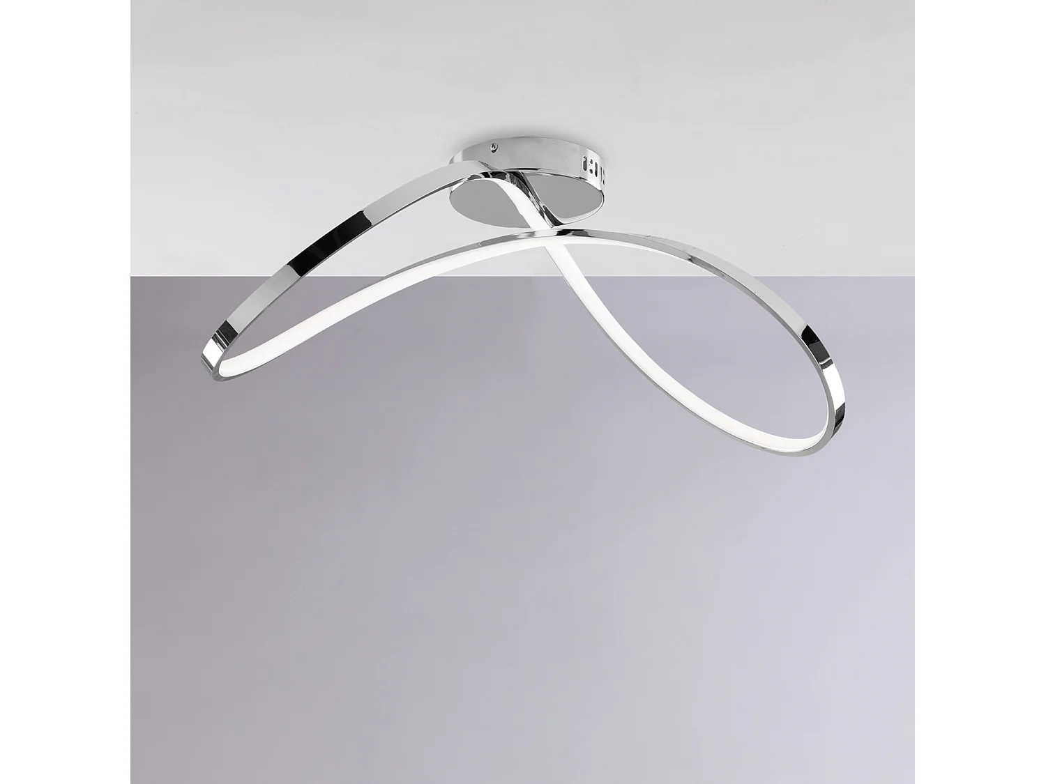 Lampa sufitowa Infinity z metalu i polerowanego chromowanego aluminium ze zintegrowaną diodą LED L. 70 X 30 BL239-PCR