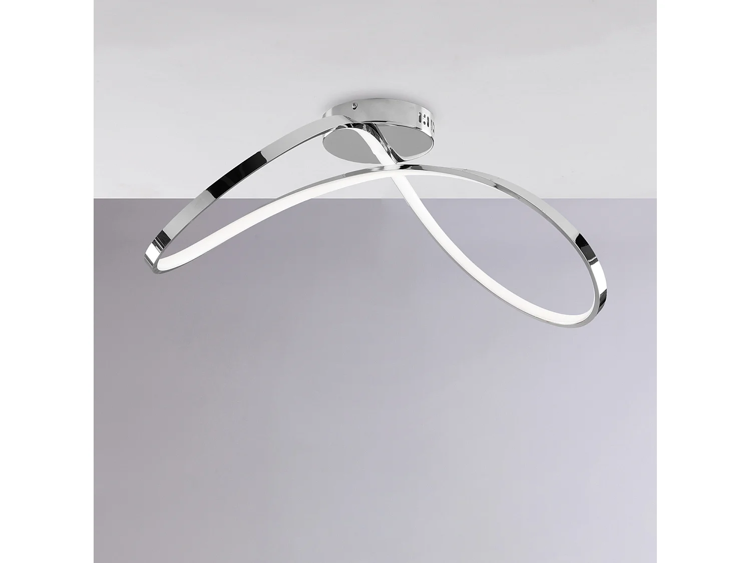 Lampa sufitowa Infinity z metalu i polerowanego chromowanego aluminium ze zintegrowaną diodą LED L. 70 X 30 BL239-PCR