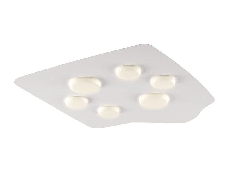 Lámpara de techo Megan en metal lacado blanco con difusores LED de silicona integrados 6 luces H.5 Ø65 BL243-PL6-BCO