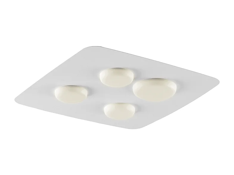Megan Plafonnier en métal laqué blanc avec diffuseurs LED intégrés en silicone 4 lumières H.5 d.45 BL243-PL4-BCO