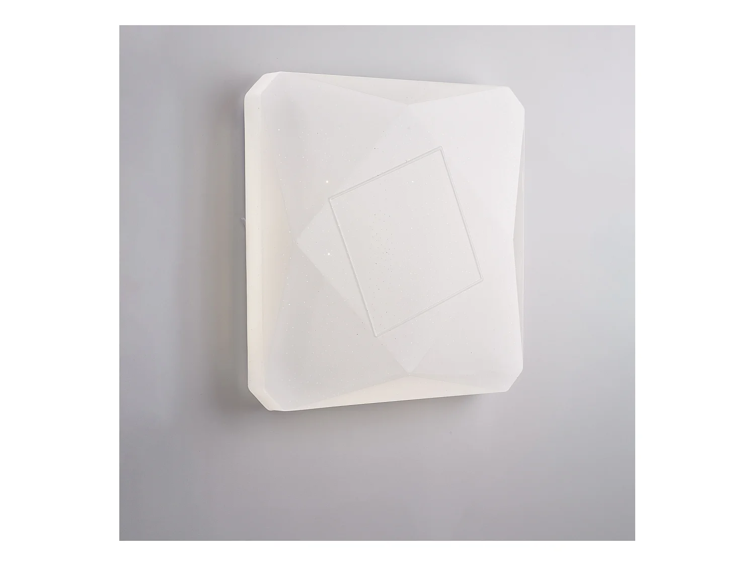 Sendy Q Plafonnier carré diamètre 50 cm en acrylique blanc avec LED CCT intégrée + télécommande H.8 d.52 BL329-Q50-PBC