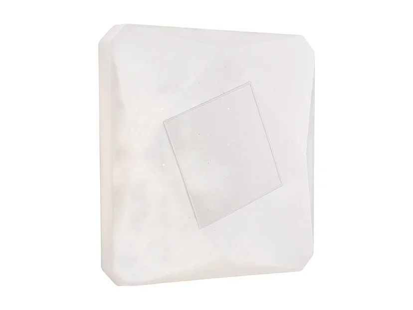 Sendy Q - Plafoniera quadrata d. 50 cm in acrilico bianco con led integratoo CCT + telecomando H.8 - Ø52 - BL329-Q50-PBC