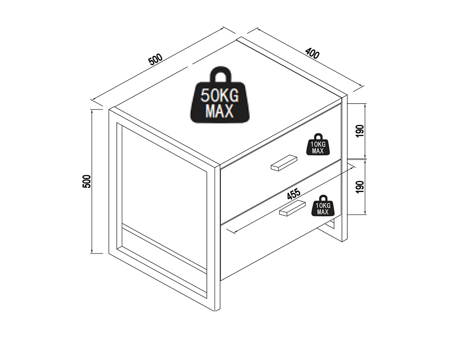 Lot de 2 tables de chevet 2 tiroirs - MDF - Beige et doré - OMBRELIA de Pascal Morabito