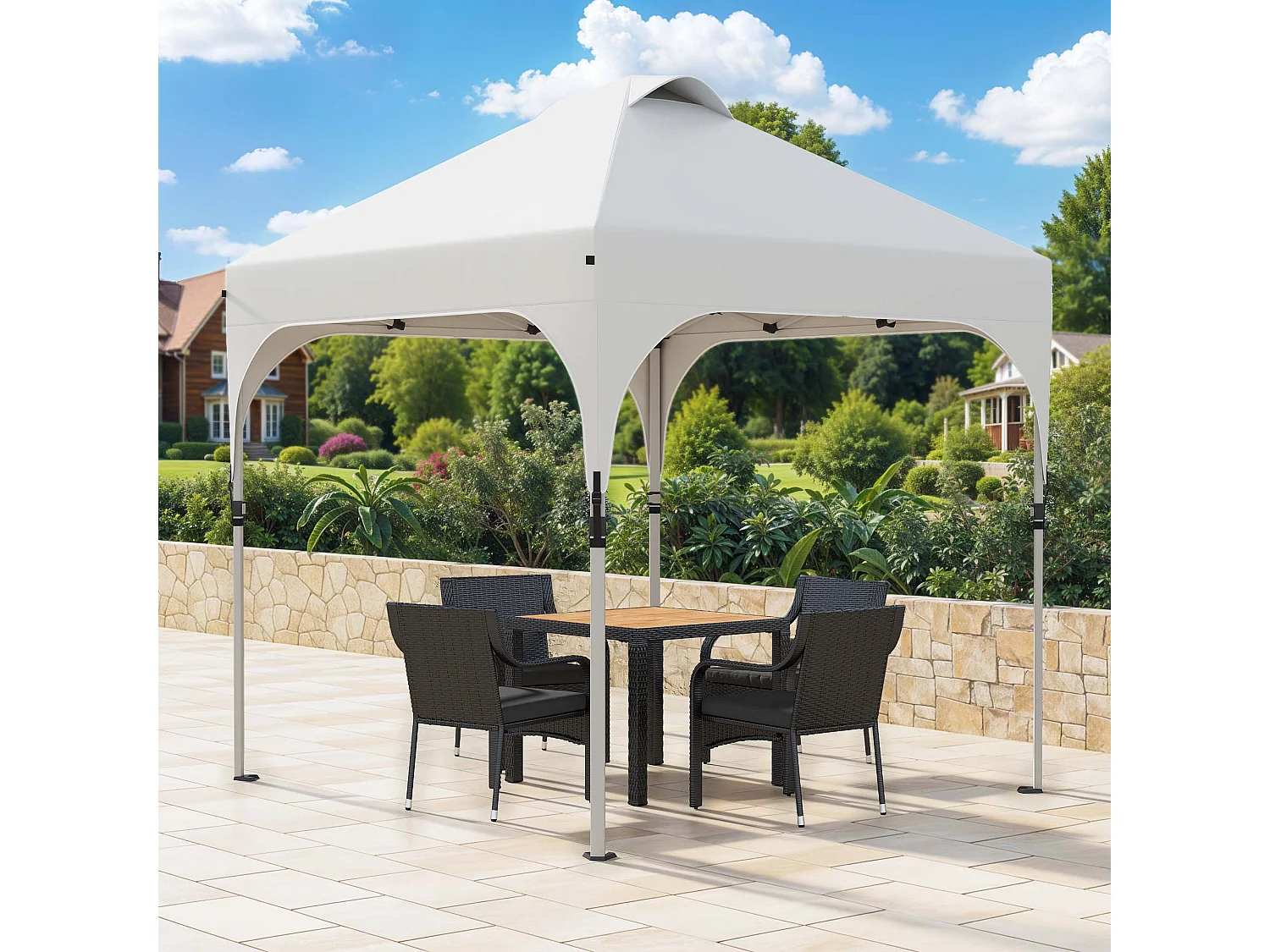 YITAHOME 2.5x2.5M Instant Pop Up - Tente de camping Pliante et imperméable - Blanc