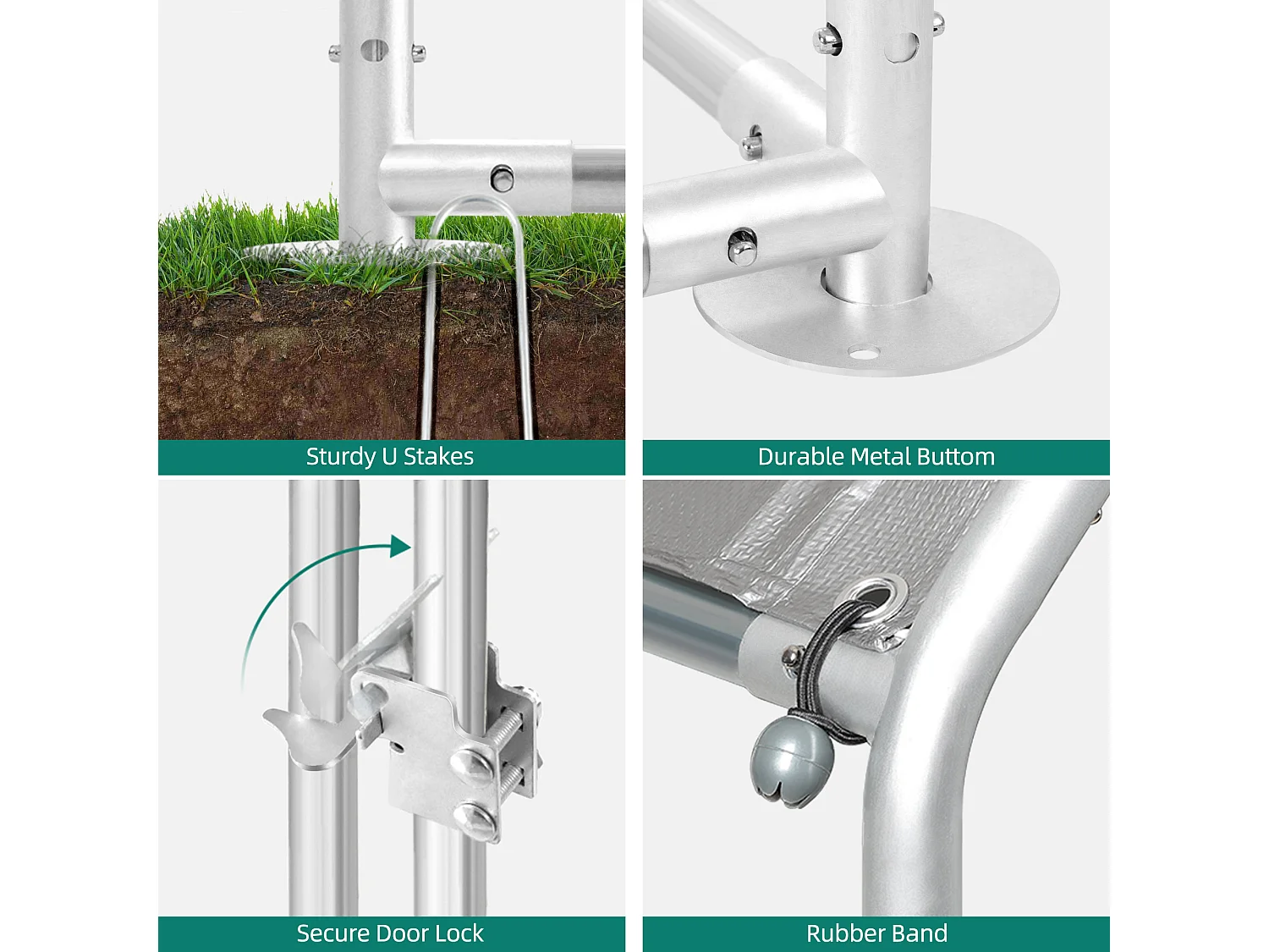 YITAHOME Enclos Poulailler - 18 m² - Enclos Poule Parc grillagé - Acier galvanisé