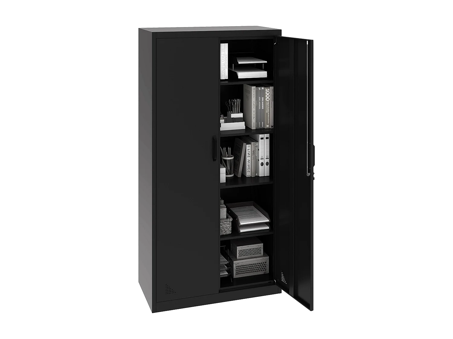 YITAHOME Armoires de Rangement de Bureau, Acier allié, Noir