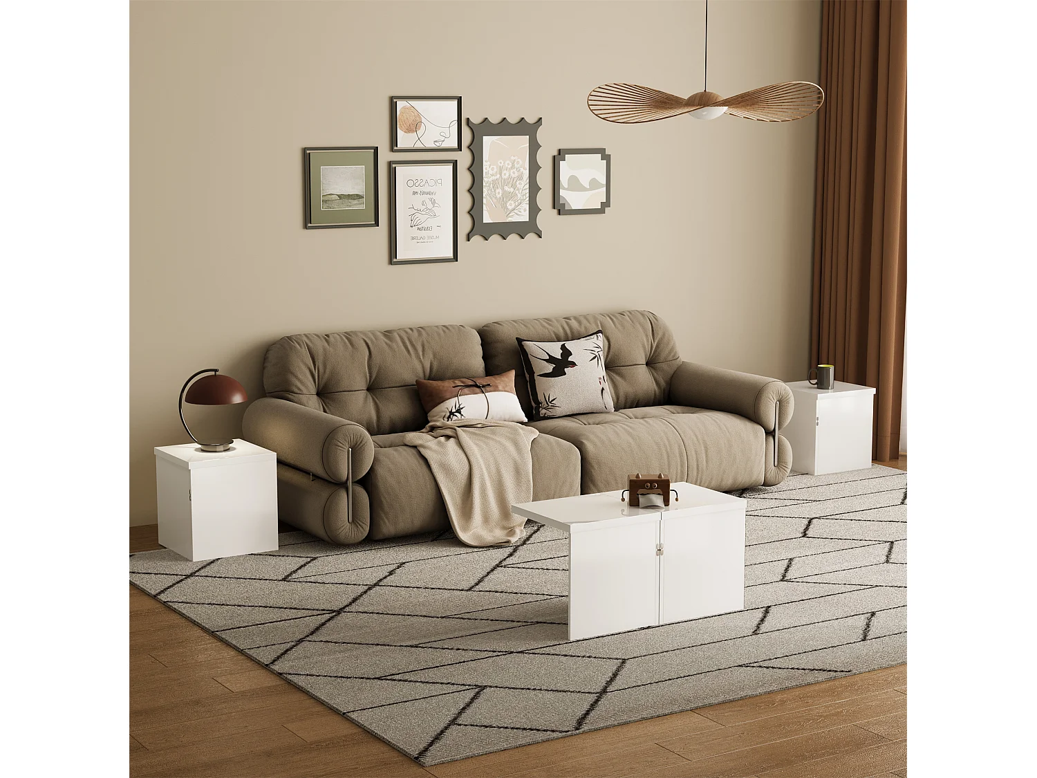 Table basse, table basse DIY, plateau de table brillant, combinaison libre