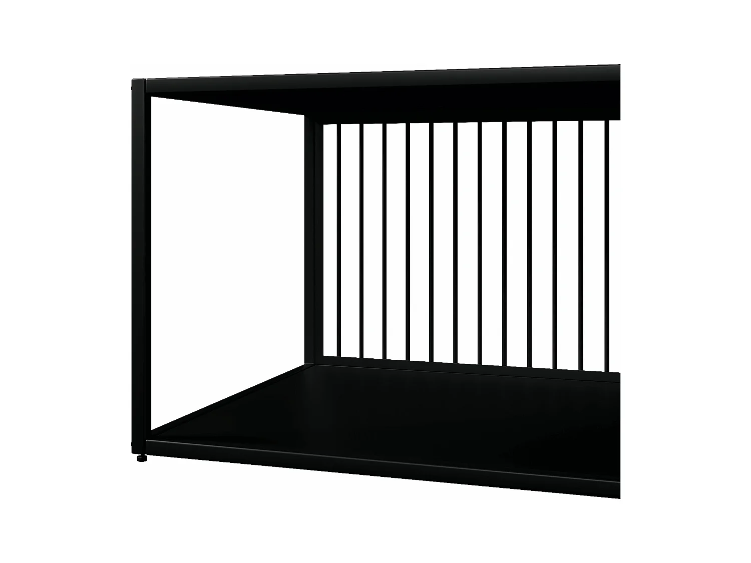 Salontafel, smeedijzeren salontafel met glas, grote opbergruimte